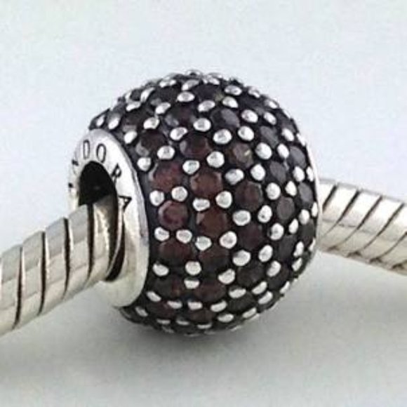 Pandora Authentic Brown Pave Lights Retired Charm - Picture 1 of 4